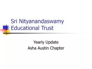 Sri Nityanandaswamy Educational Trust
