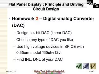 Flat Panel Display : Principle and Driving Circuit Design