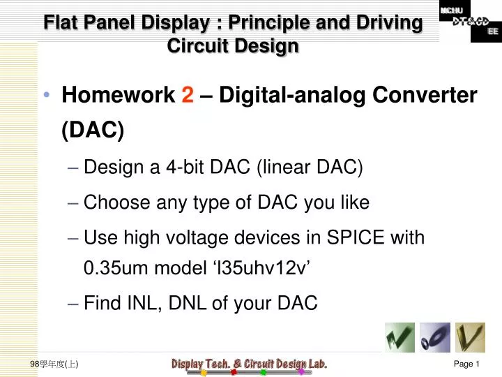 flat panel display principle and driving circuit design