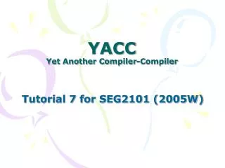 YACC Yet Another Compiler-Compiler
