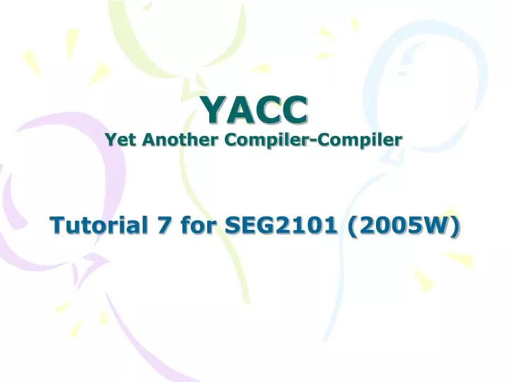yacc yet another compiler compiler