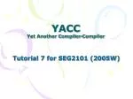 YACC Yet Another Compiler-Compiler - slide 1