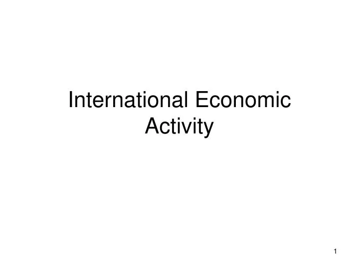 international economic activity