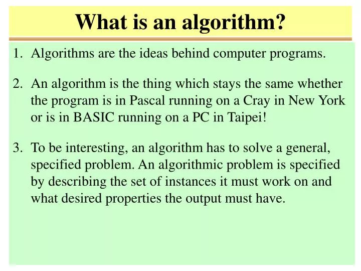 what is an algorithm