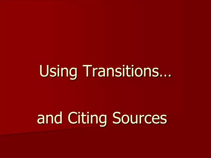 using transitions