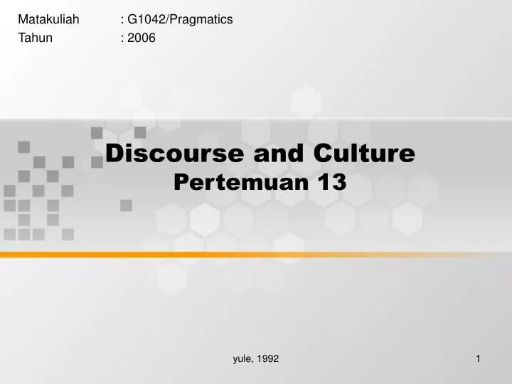 discourse and culture pertemuan 13