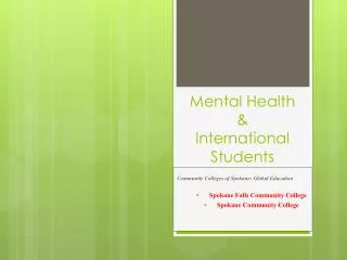 Mental Health &amp; International Students