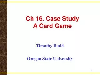 Ch 16. Case Study A Card Game