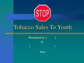 Tobacco Sales To Youth