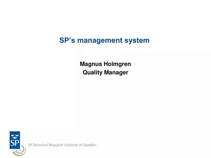 sp s management system
