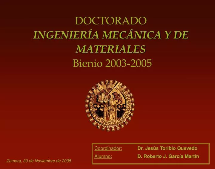 doctorado ingenier a mec nica y de materiales bienio 2003 2005