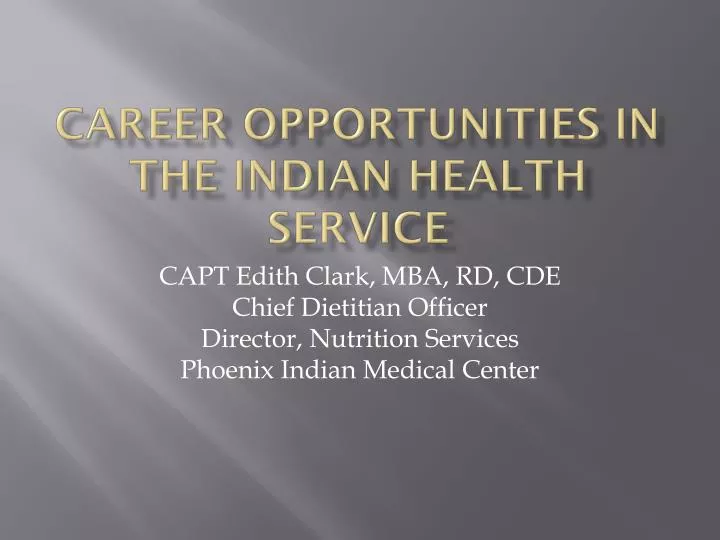 career opportunities in the indian health service