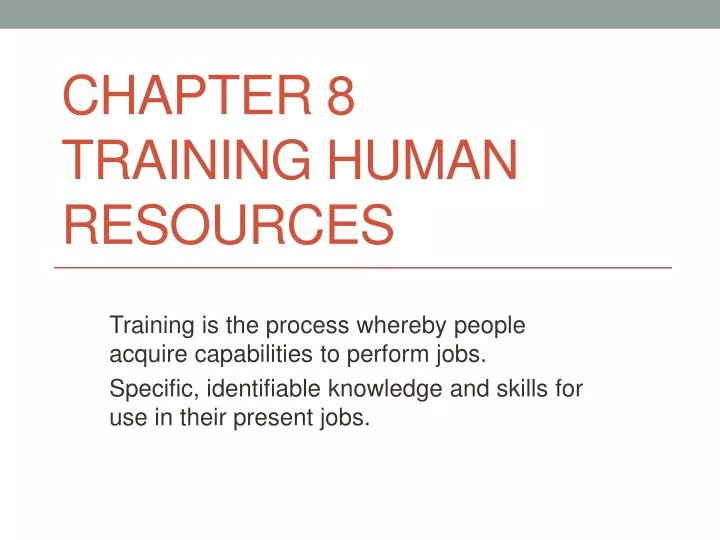 chapter 8 training human resources