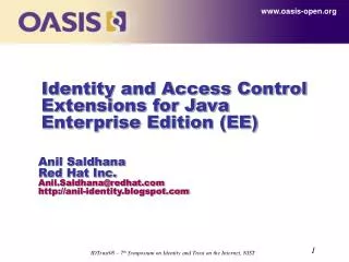 Identity and Access Control Extensions for Java Enterprise Edition (EE)