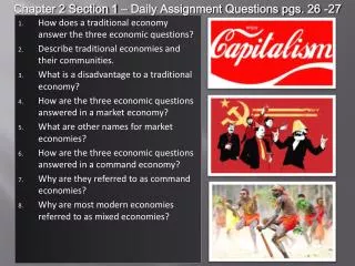 How does a traditional economy answer the three economic questions?