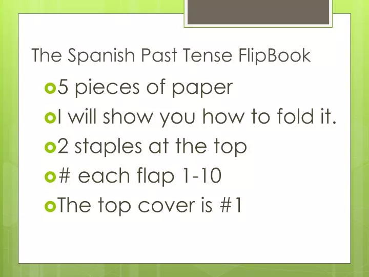 the spanish past tense flipbook