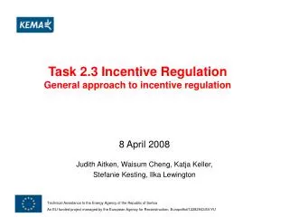 task 2 3 incentive regulation general approach to incentive regulation