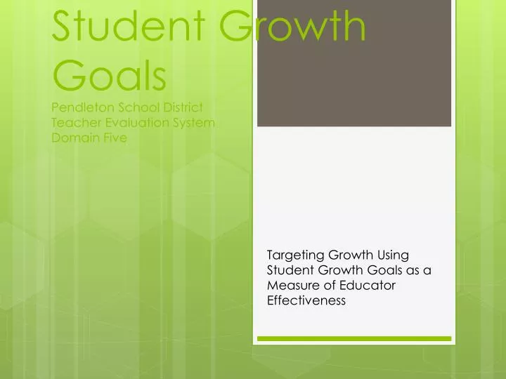 student growth goals pendleton school district teacher evaluation system domain five