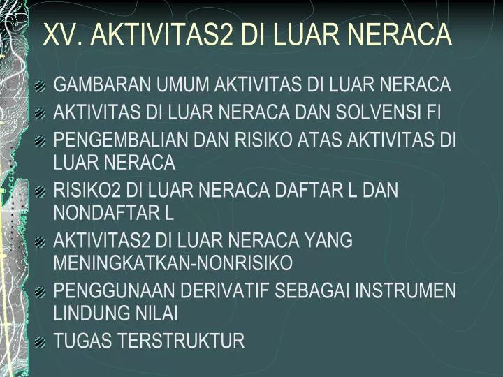 xv aktivitas2 di luar neraca