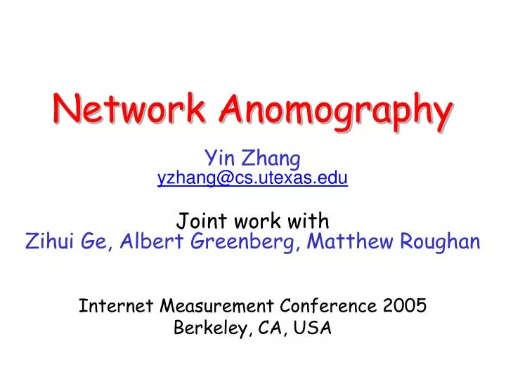 network anomography