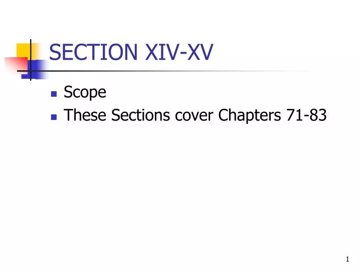 section xiv xv