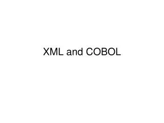 XML and COBOL