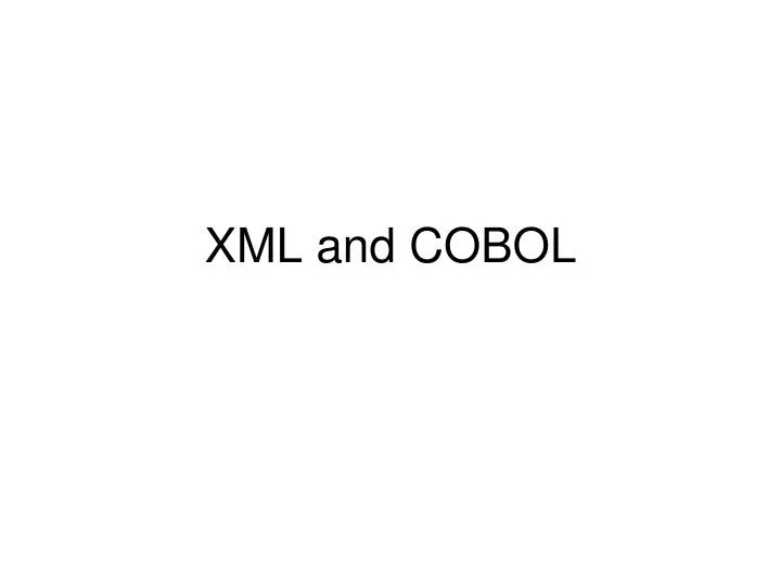 xml and cobol