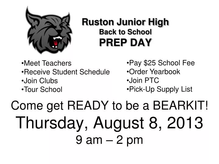 ruston junior high back to school prep day