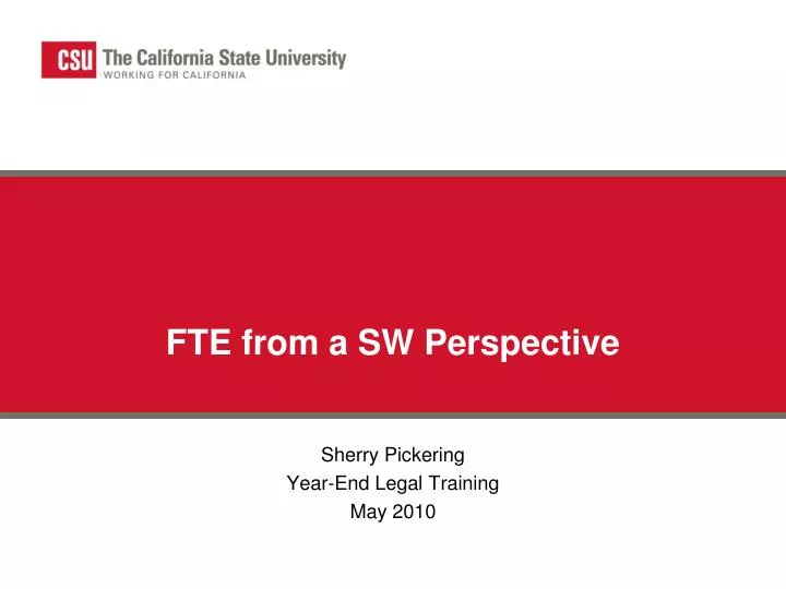 fte from a sw perspective