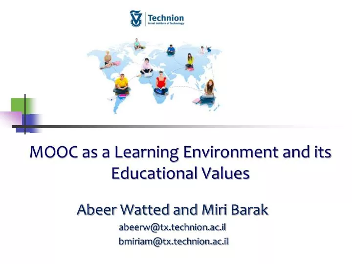mooc as a learning environment and its educational values
