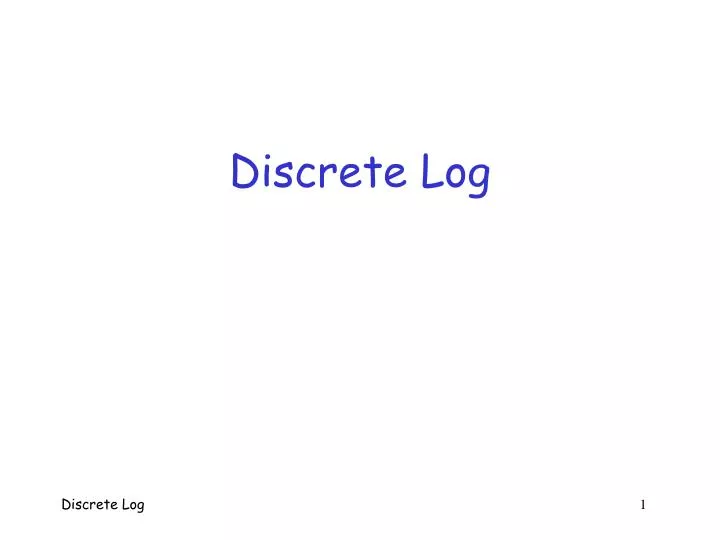 discrete log