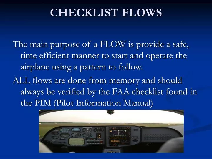 checklist flows