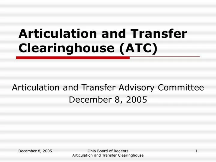 articulation and transfer clearinghouse atc