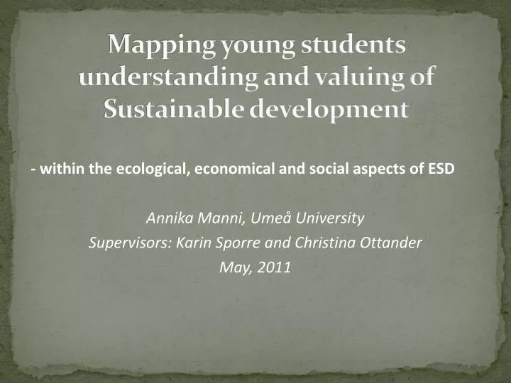mapping young students understanding and valuing of sustainable development