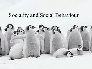 Sociality and Social Behaviour