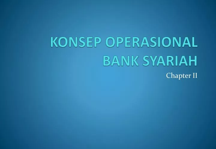 konsep operasional bank syariah