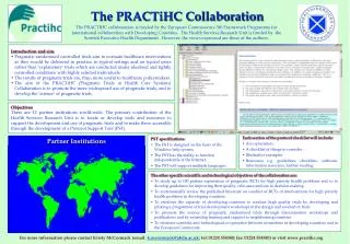 The PRACTiHC Collaboration