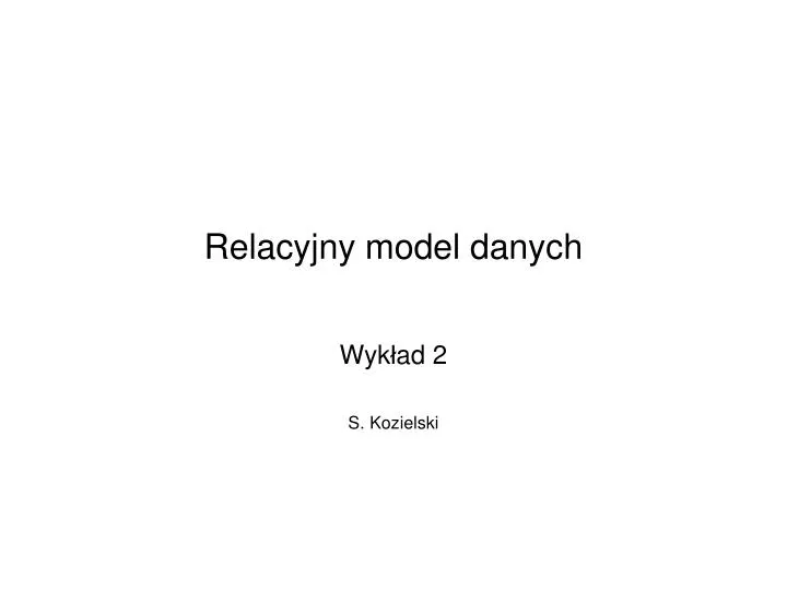 relacyjny model danych