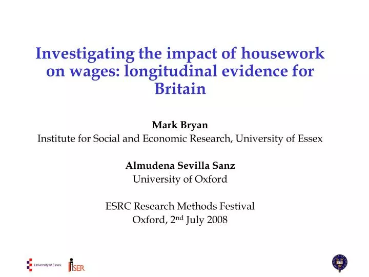 investigating the impact of housework on wages longitudinal evidence for britain