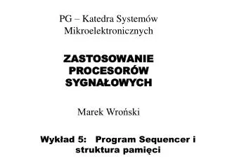 wyk ad 5 program sequencer i struktura pami ci