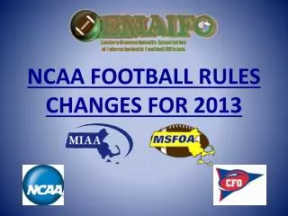 NCAA FOOTBALL RULES CHANGES FOR 2013