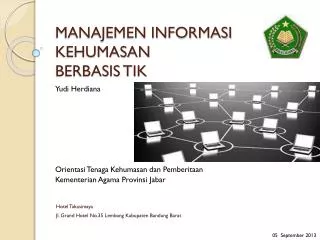 manajemen informasi kehumasan berbasis tik