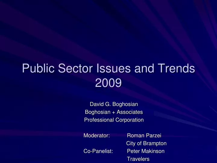 public sector issues and trends 2009