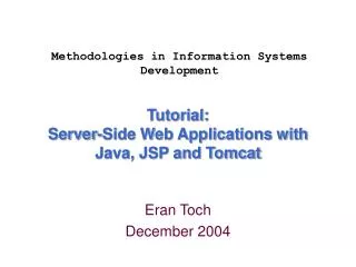Tutorial: Server-Side Web Applications with Java, JSP and Tomcat