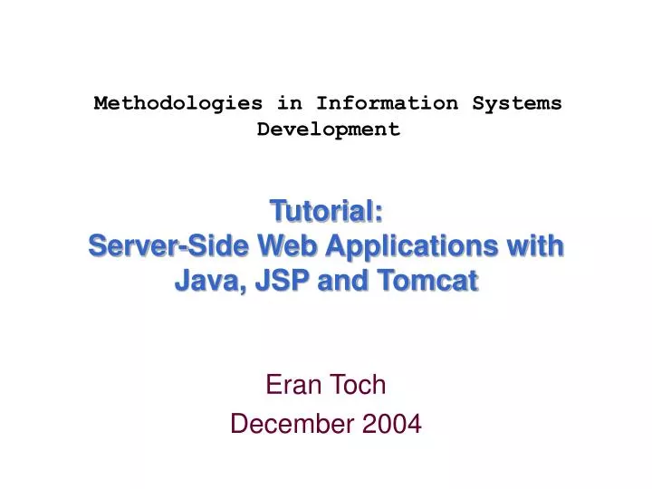 tutorial server side web applications with java jsp and tomcat