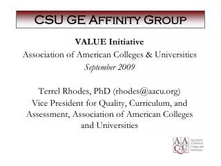 CSU GE Affinity Group