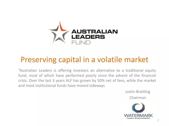 preserving capital in a volatile market