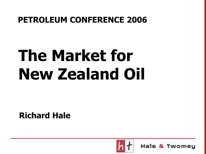 the market for new zealand oil