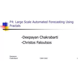 F4: Large Scale Automated Forecasting Using Fractals