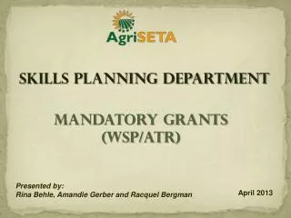 Mandatory Grants (WSP/ATR)